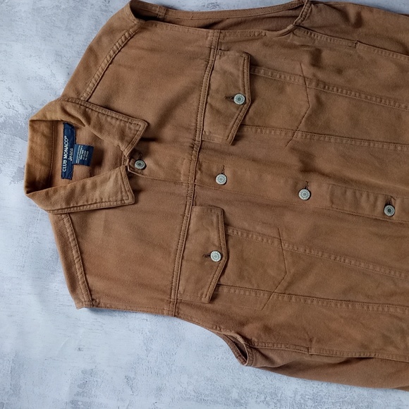 Vintage 90s Club Monaco Jeans Denim Brown Vest - Picture 2 of 6